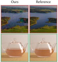 Ray-traced results compared with reference images